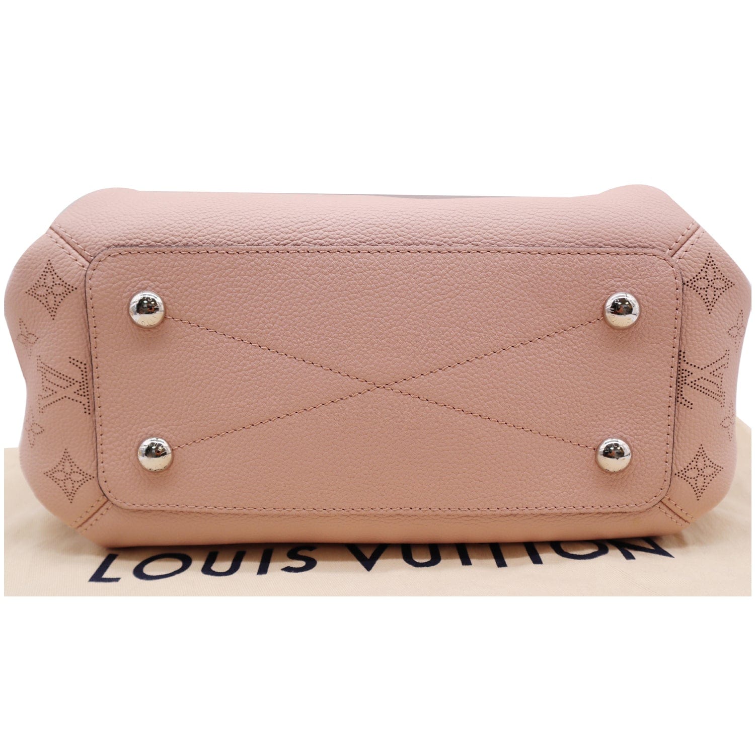 LOUIS VUITTON Haumea Mahina Leather Shoulder Bag Rose Pink
