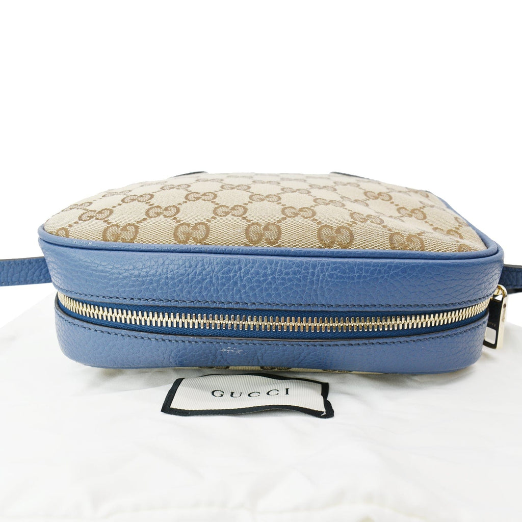 GUCCI Bree Gucci Canvas Leather Crossbody Bag Beige 449413