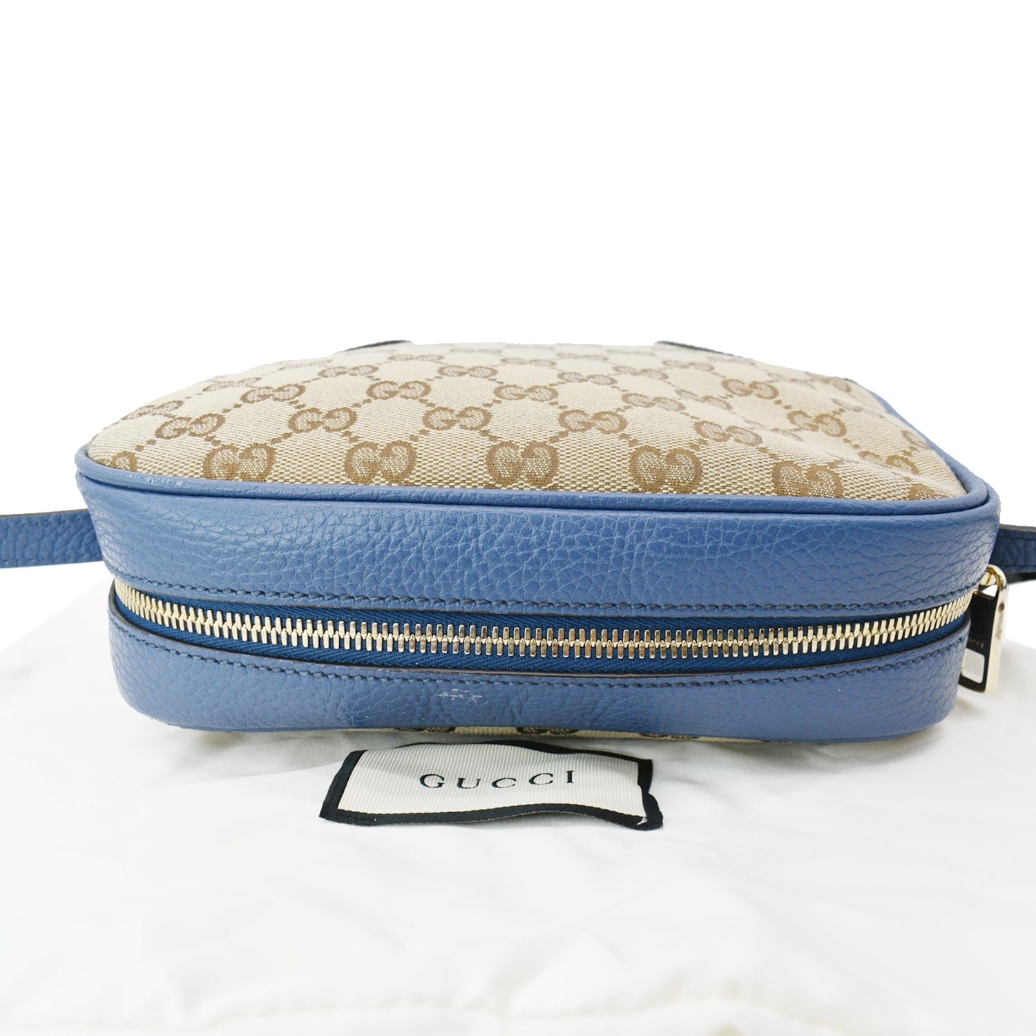 GUCCI Bree Gucci Canvas Leather Crossbody Bag Beige 449413
