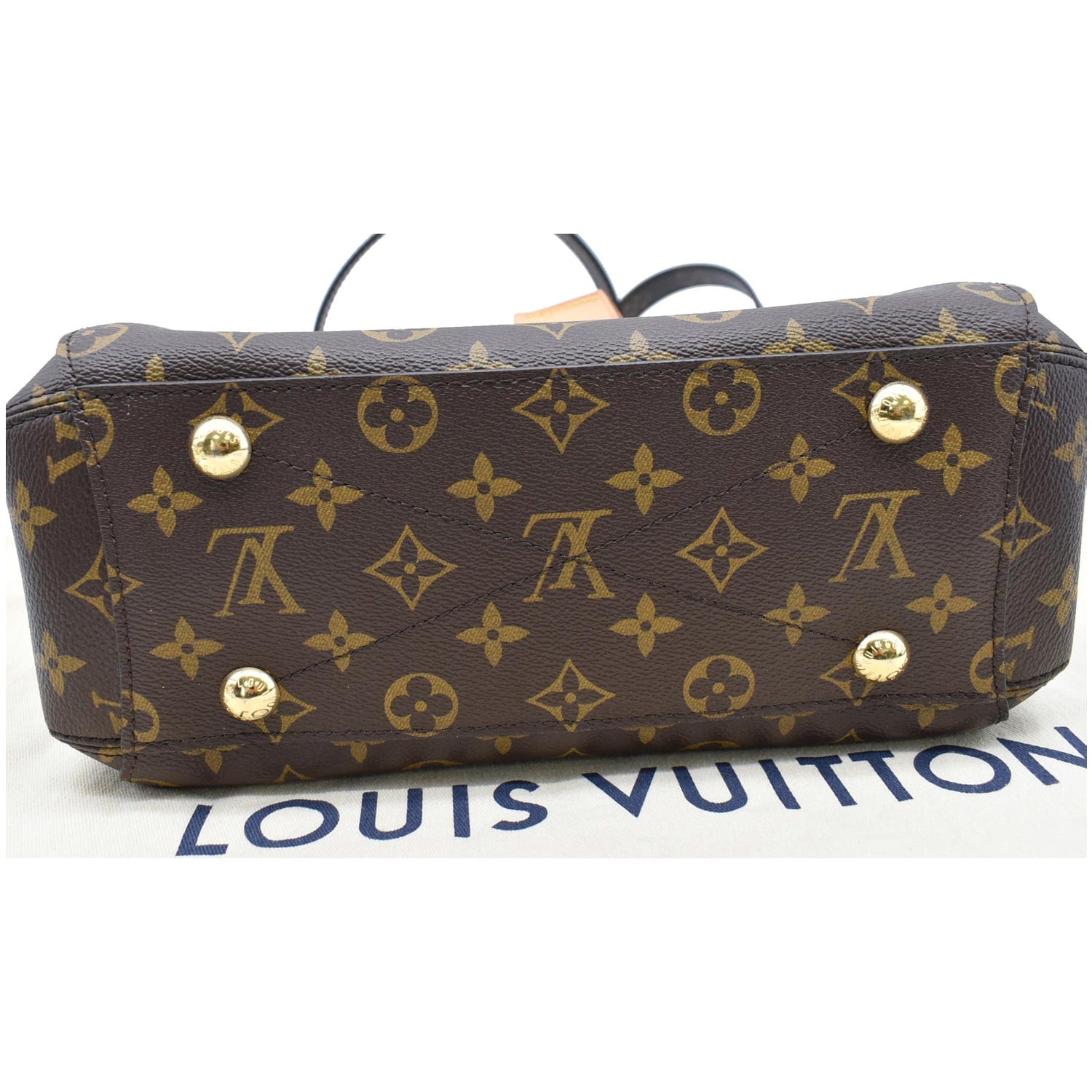 LOUIS VUITTON Montaigne BB Monogram Canvas Satchel Bag Brown