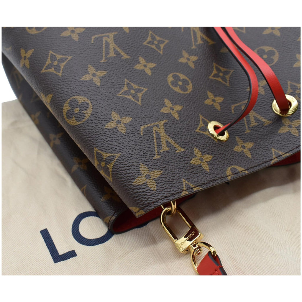 LOUIS VUITTON Neonoe Monogram Canvas Shoulder Bag Coquelicot