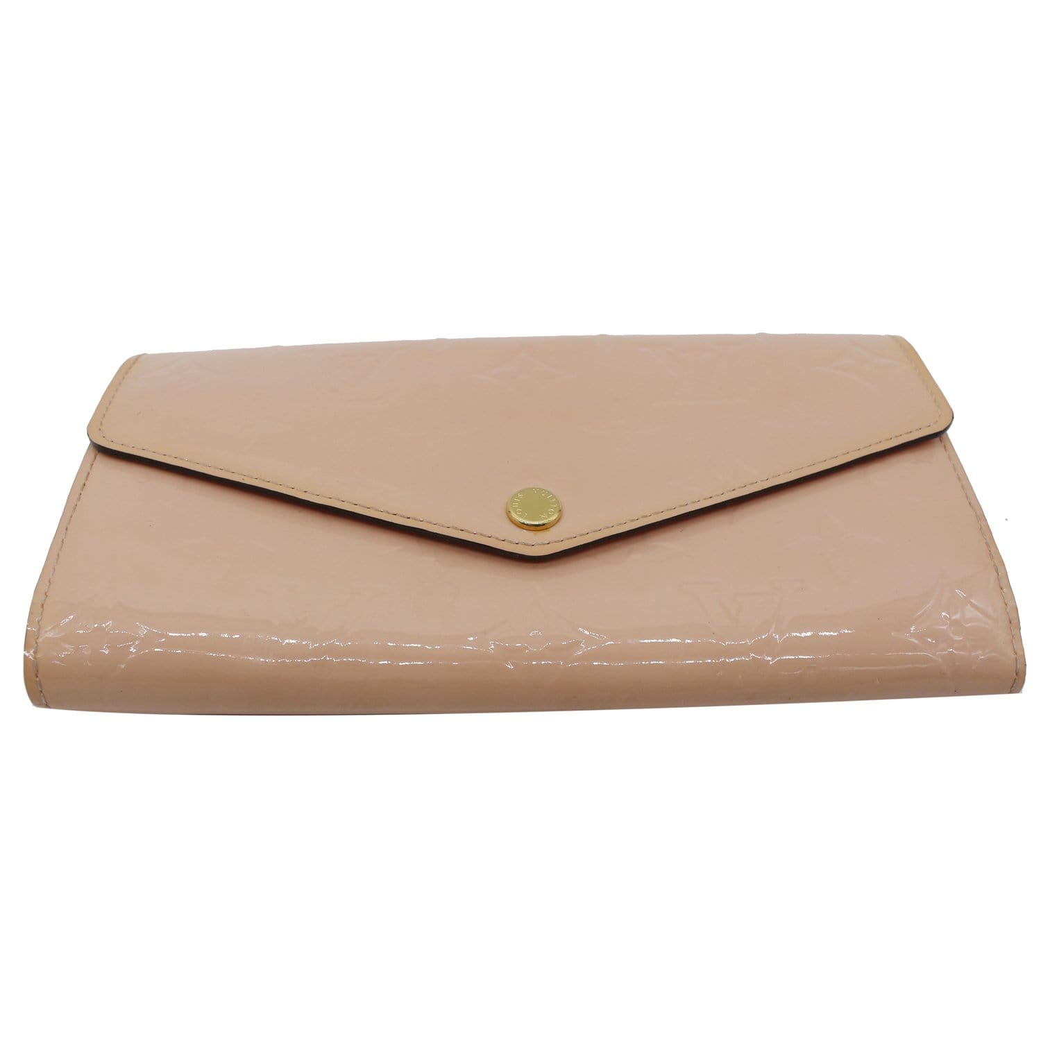 LOUIS VUITTON Sarah Monogram Vernis Leather Chain Wallet Light Pink