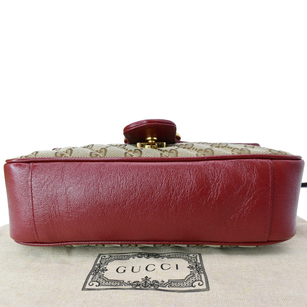 GUCCI Gucci Marmont Small Matelasse Canvas Shoulder Bag Beige 443497