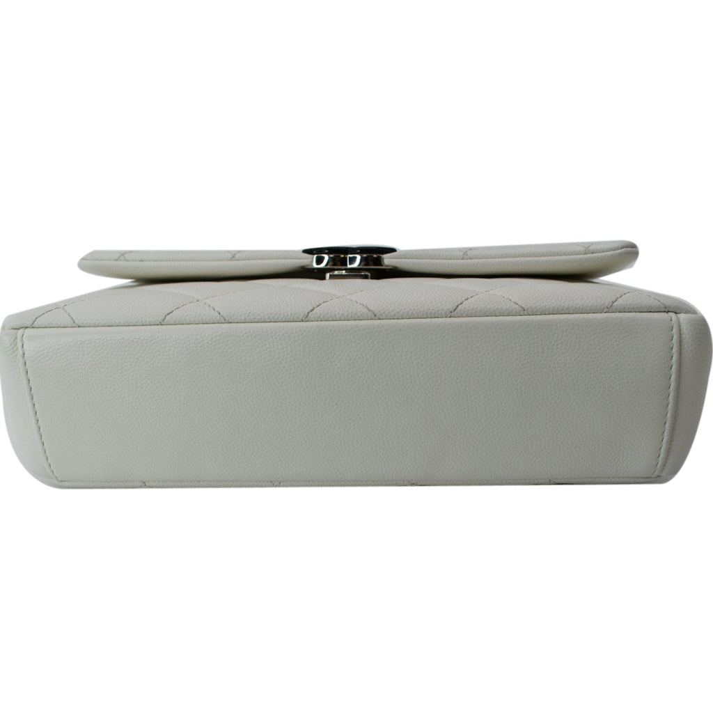 Chanel My Everything Caviar Quilted Leather Flap Shoulder Bag White