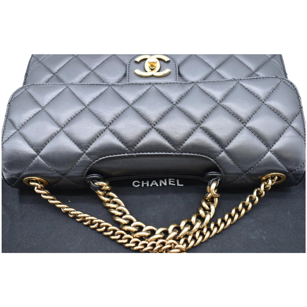 Chanel Perfect Edge Large Quilted Leather Shoulder Bag Black