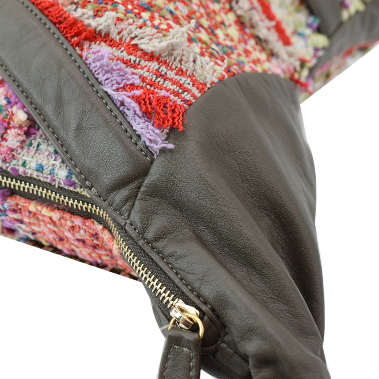 Chanel Tweed Girl Large Leather Shoulder Bag Multicolor