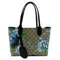 GUCCI Blooms Reversible Gucci Print Floral Supreme Tote Bag Blue 546323