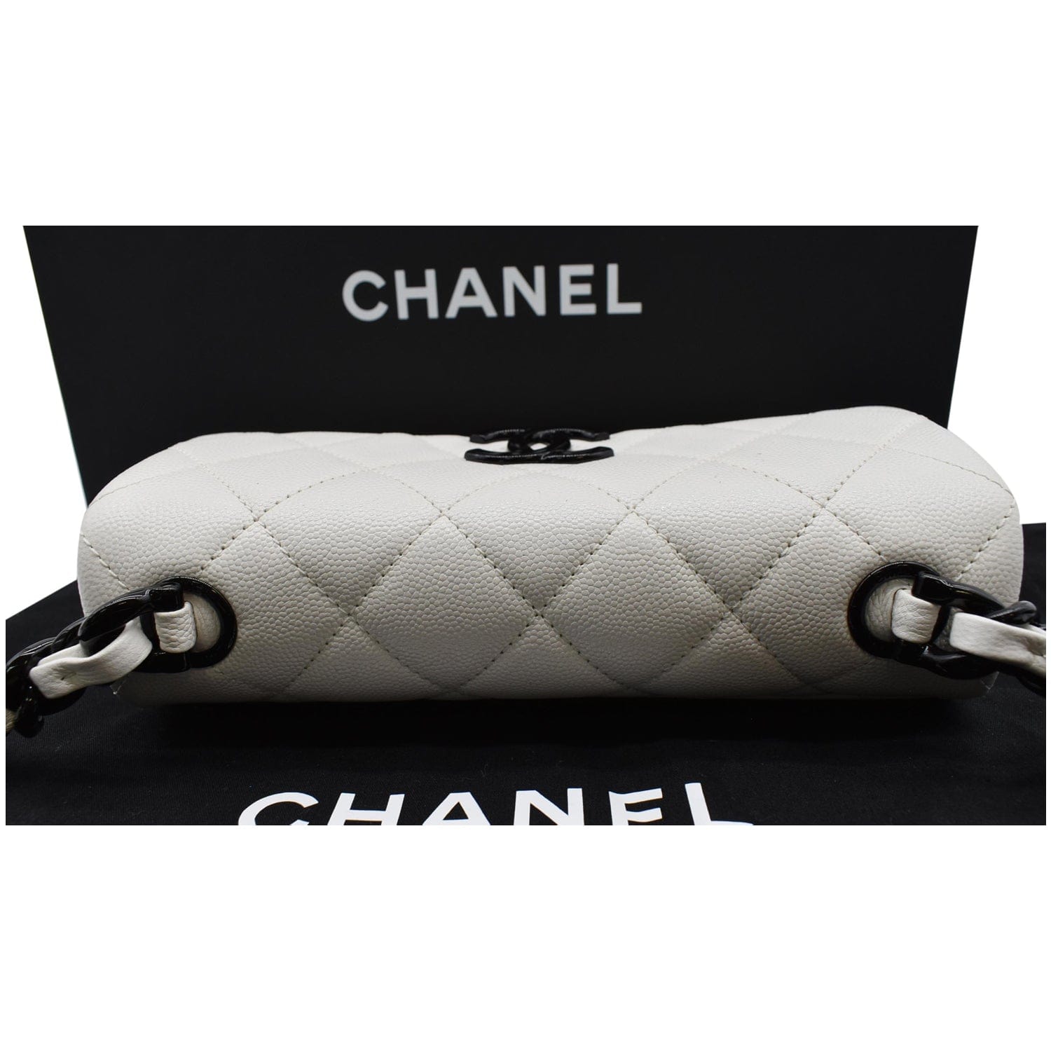 Chanel My Everything Small Caviar Quilted Leather Flap Shoulder Bag White