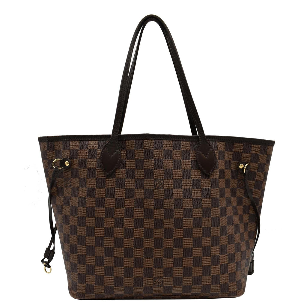 LOUIS VUITTON Neverfull MM Damier Ebene Tote Bag Brown