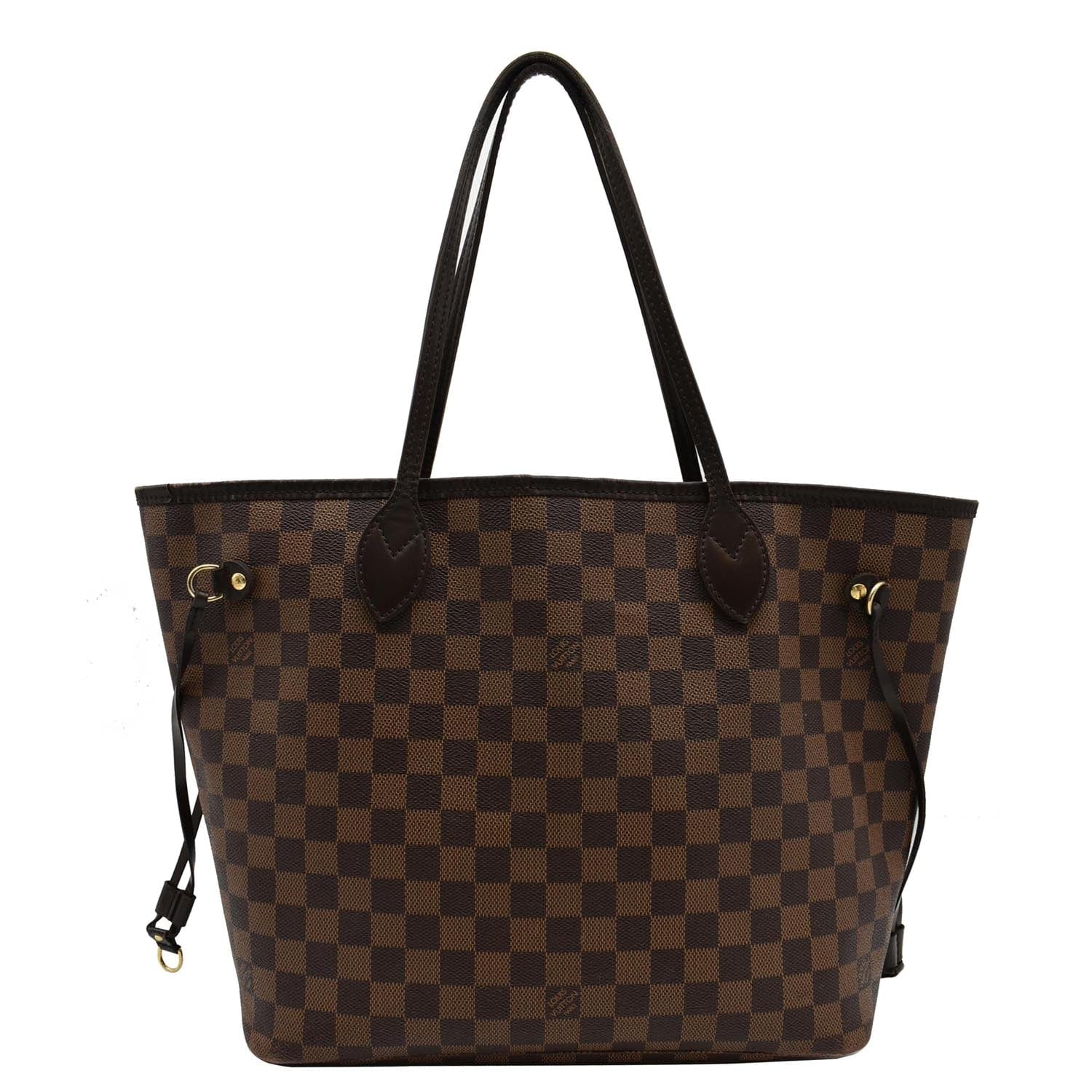 LOUIS VUITTON Neverfull MM Damier Ebene Tote Bag Brown