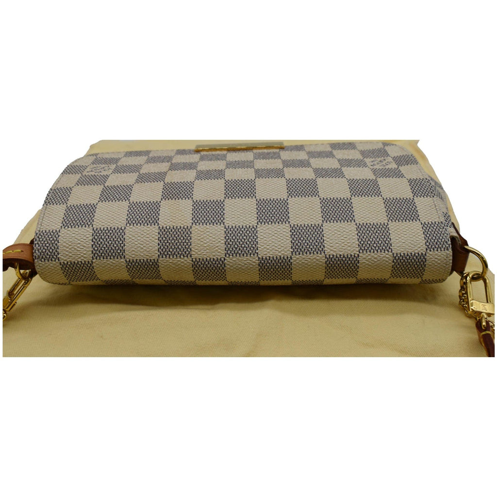 LOUIS VUITTON Favorite PM Damier Azur Crossbody Bag White