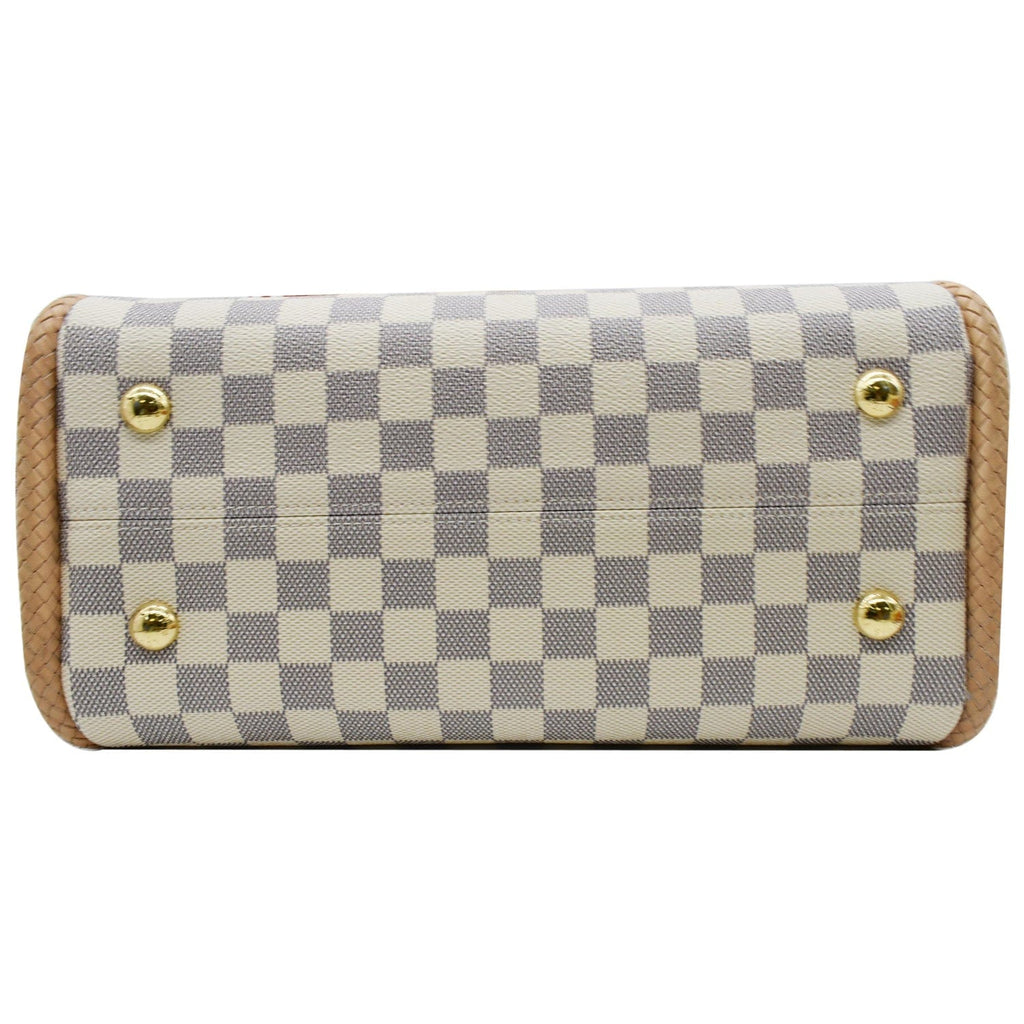 LOUIS VUITTON Propriano Damier Azur Tote Shoulder Bag White