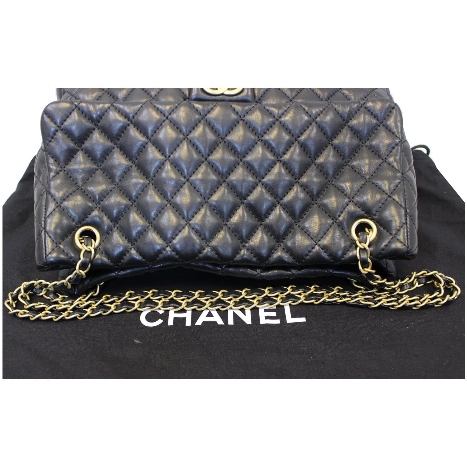Chanel Large Shopping Flap Shoulder Bag Black