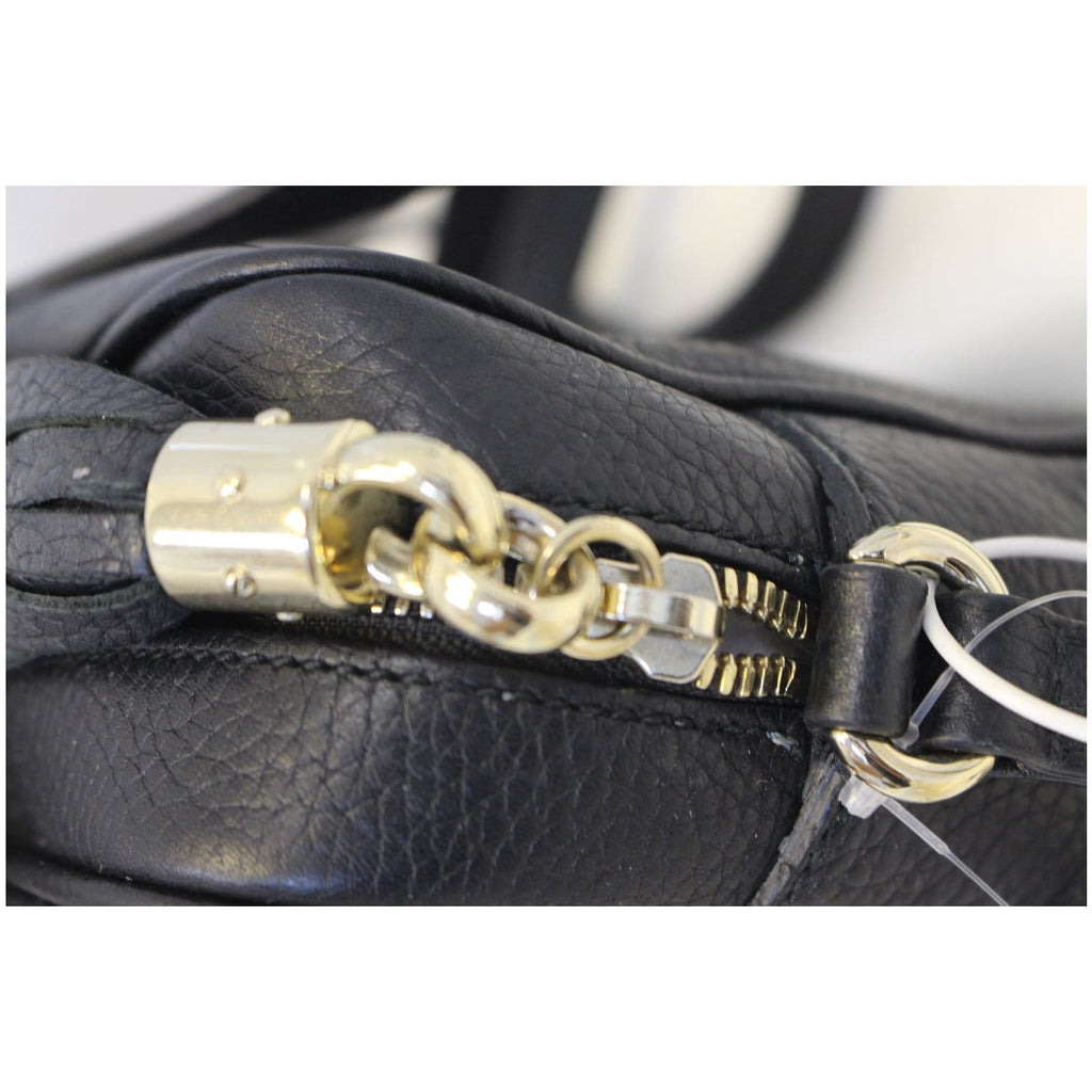 GUCCI Soho Disco Black Leather Crossbody Bag 308364