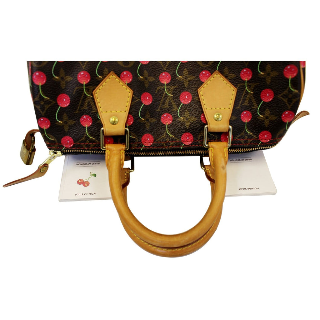 LOUIS VUITTON Cerises Speedy 25 Monogram Canvas Satchel Bag