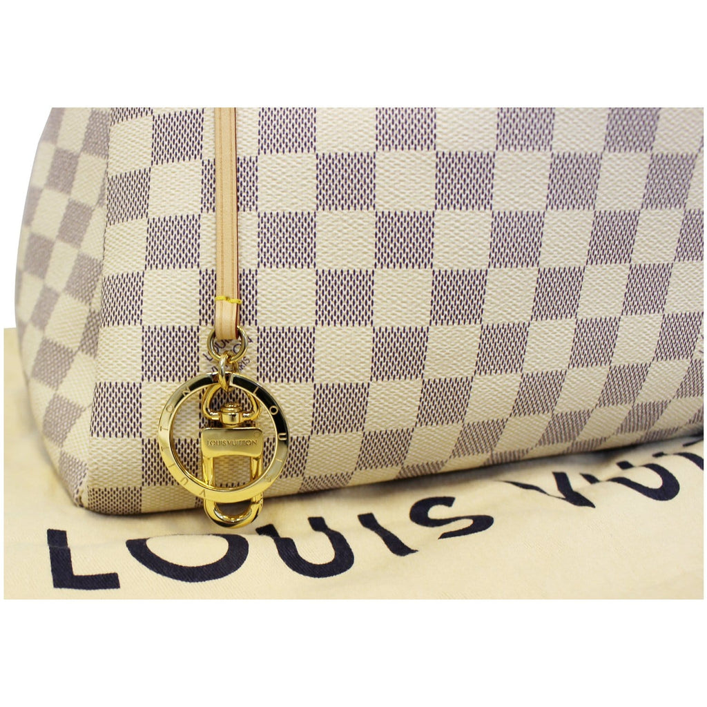 LOUIS VUITTON Artsy MM Damier Azur Shoulder Bag White