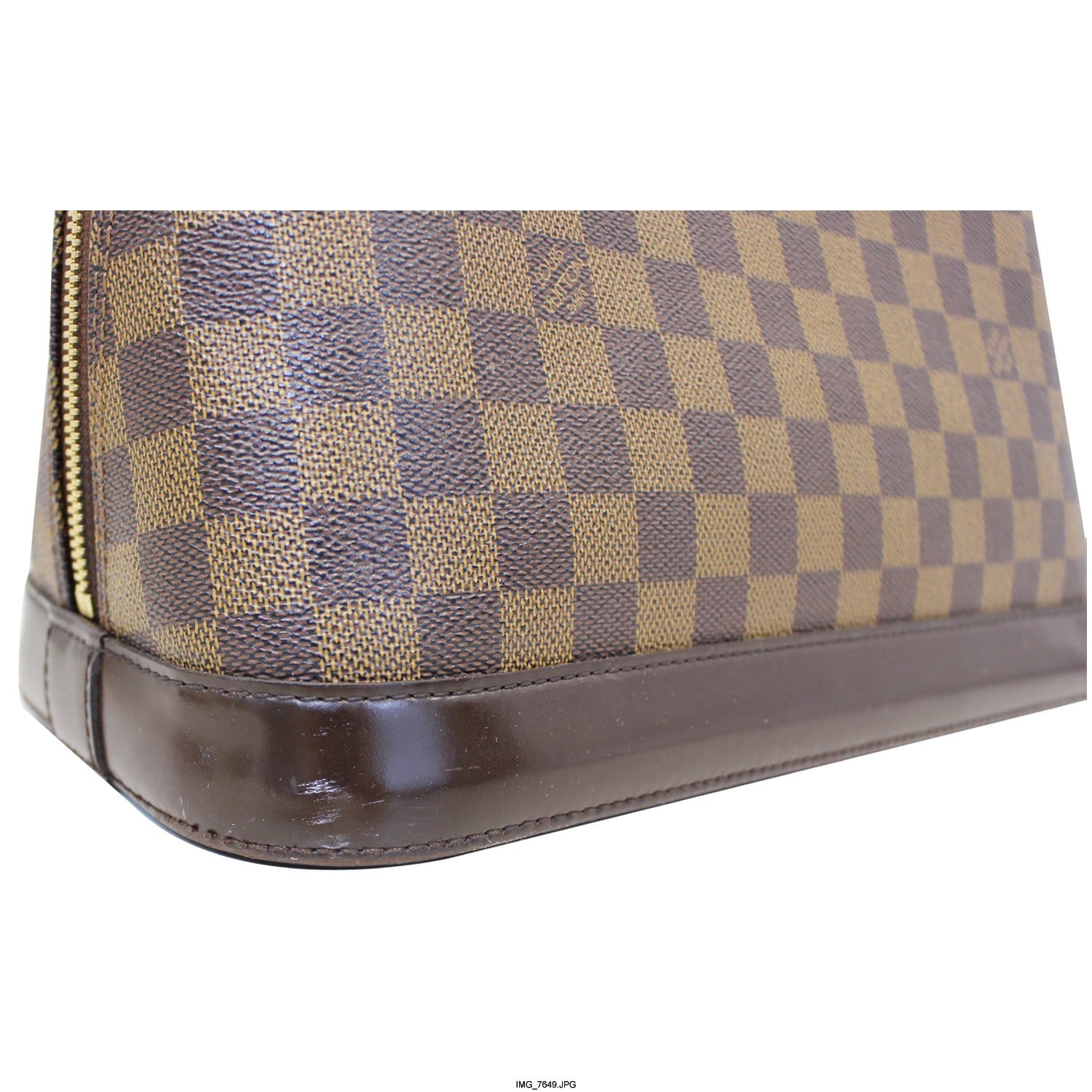 LOUIS VUITTON Alma Damier Ebene Handbag Brown