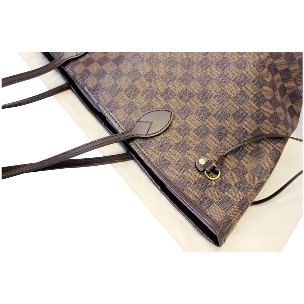 LOUIS VUITTON Neverfull MM Damier Ebene Tote Shoulder Bag