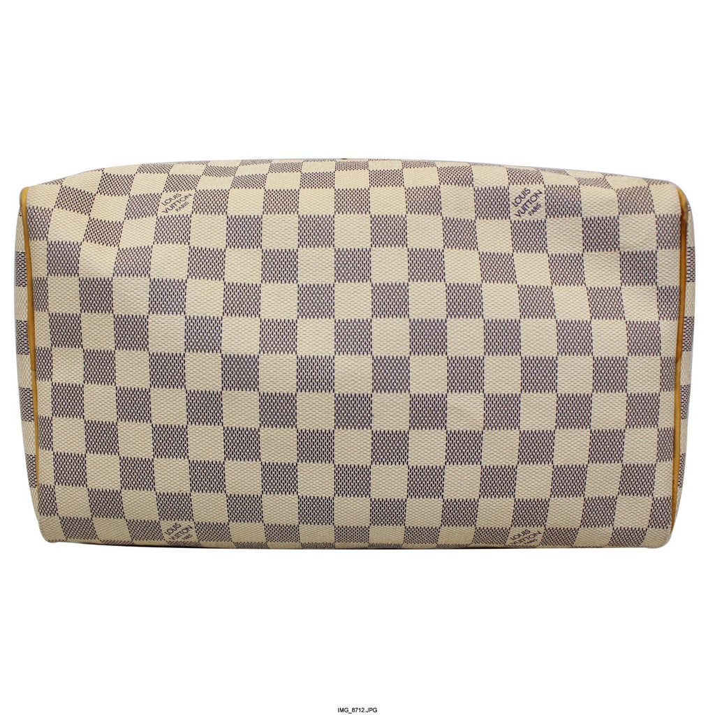 LOUIS VUITTON Speedy 30 Damier Azur Satchel Handbag