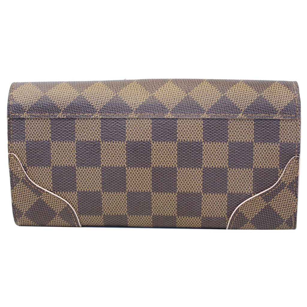 LOUIS VUITTON Caissa Damier Ebene Wallet Rose Ballerine