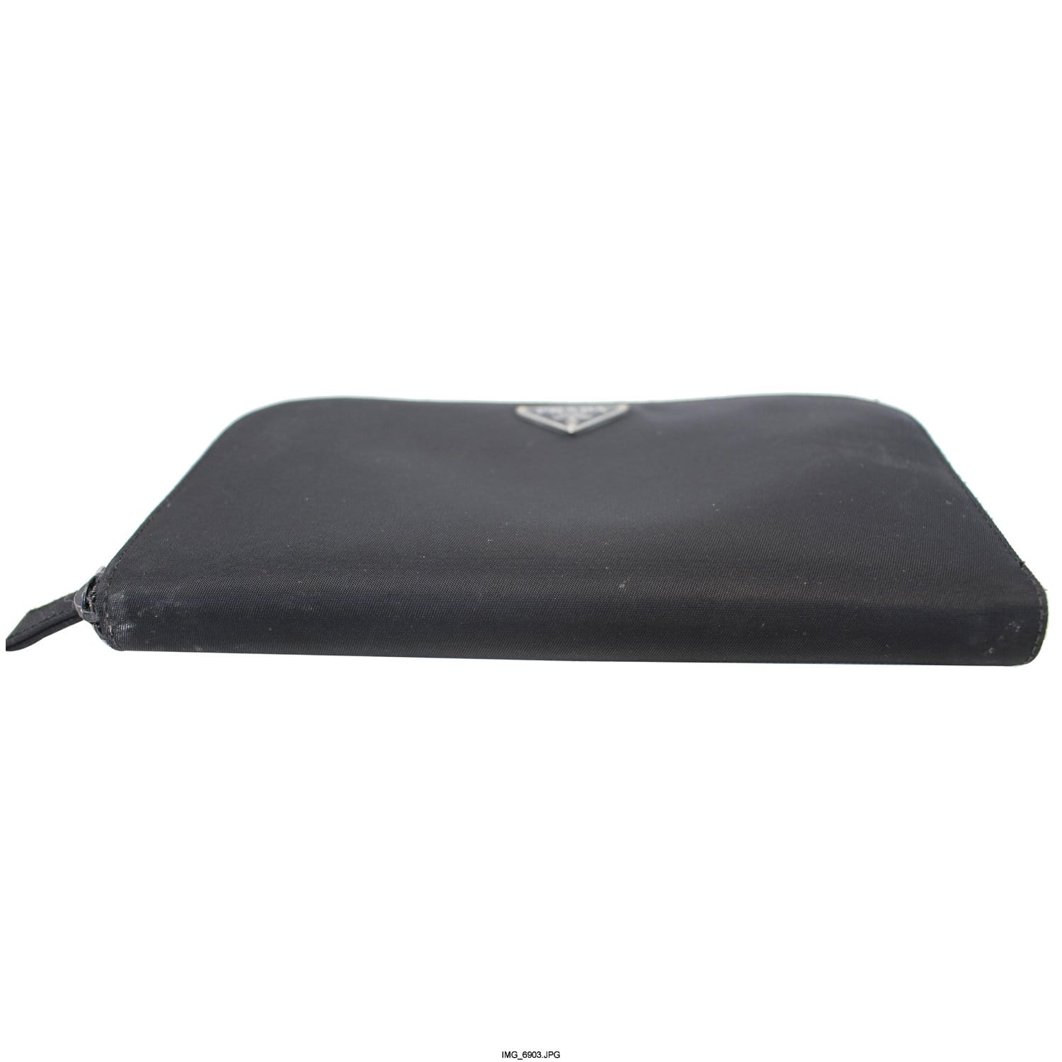 PRADA Black Nylon Zip Around Wallet