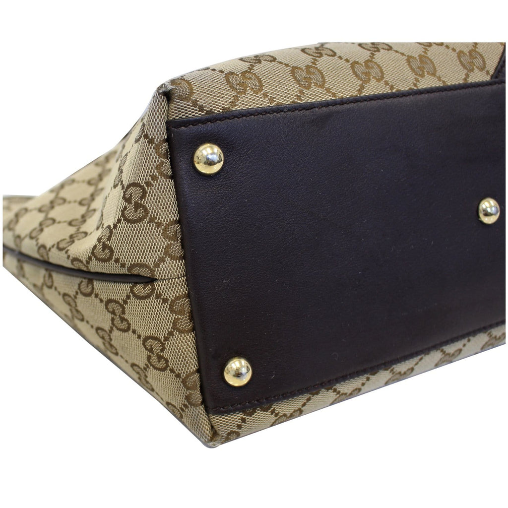 GUCCI New Britt Medium Monogram Canvas Tote Shoulder Bag