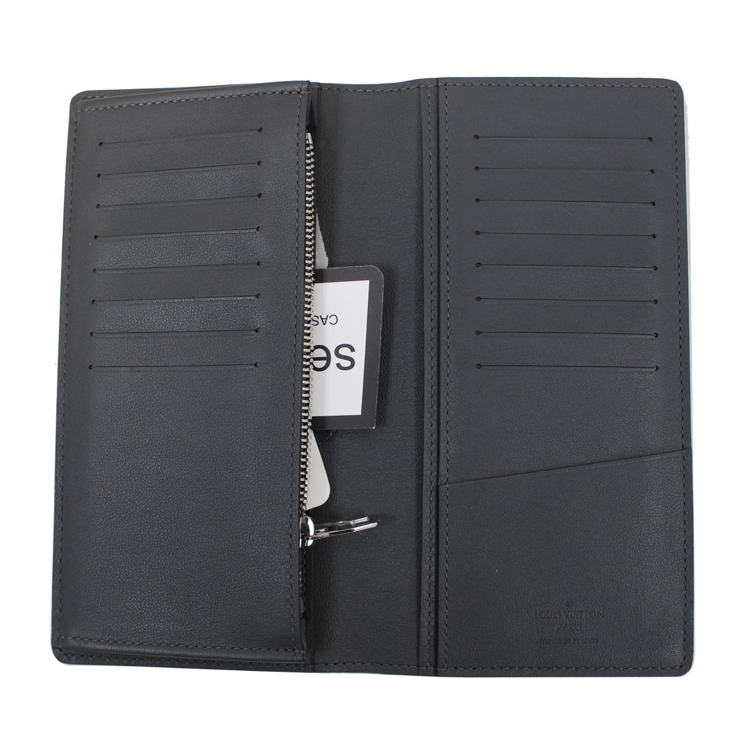 LOUIS VUITTON Brazza Taiga Leather Wallet Grey