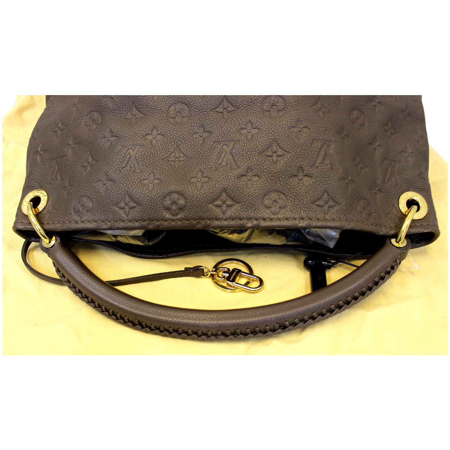 LOUIS VUITTON Artsy MM Monogram Empreinte Leather Shoulder Bag Terre