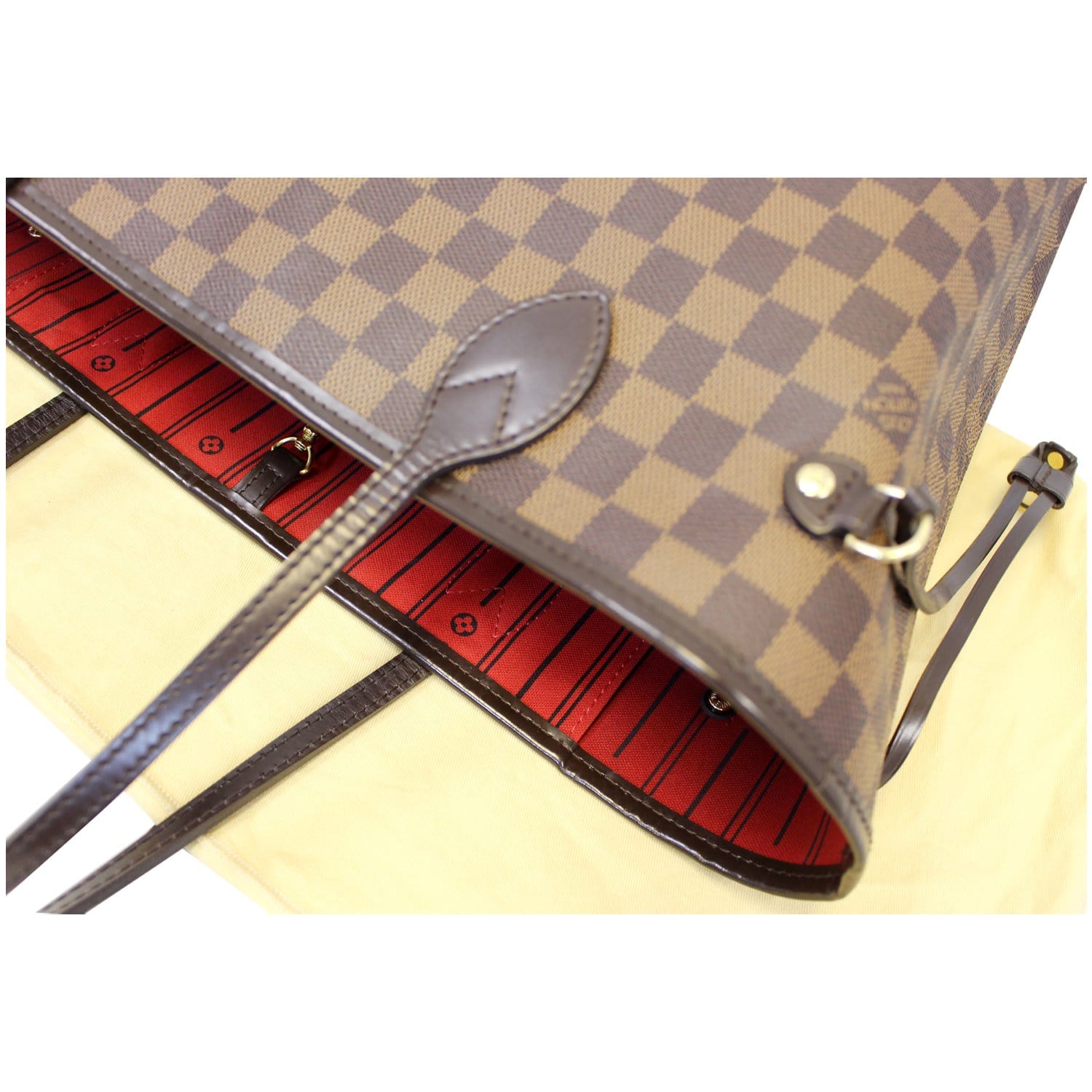 LOUIS VUITTON Neverfull MM Damier Ebene Tote Shoulder Bag