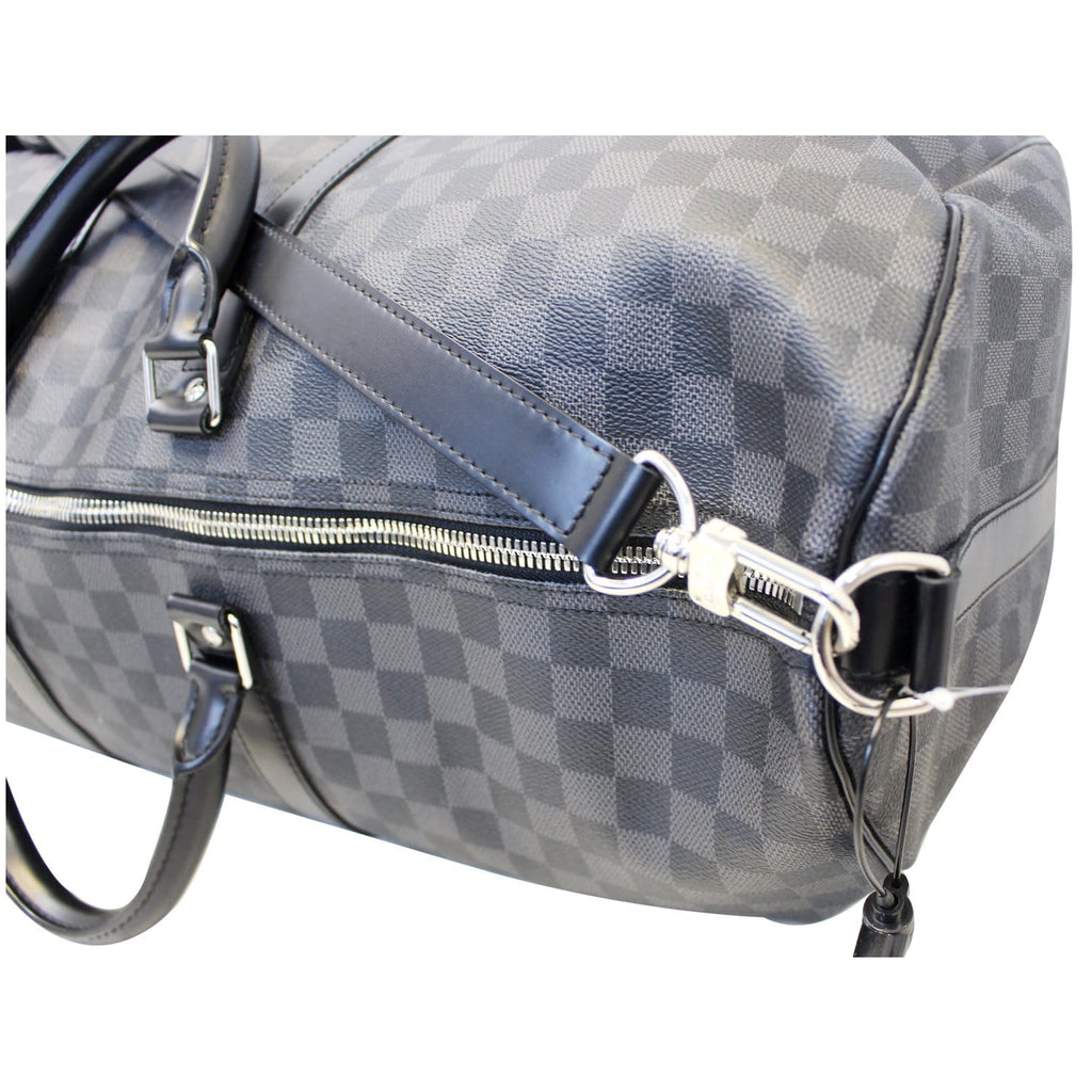 LOUIS VUITTON Keepall 55 Damier Graphite Bandouliere Travel Bag