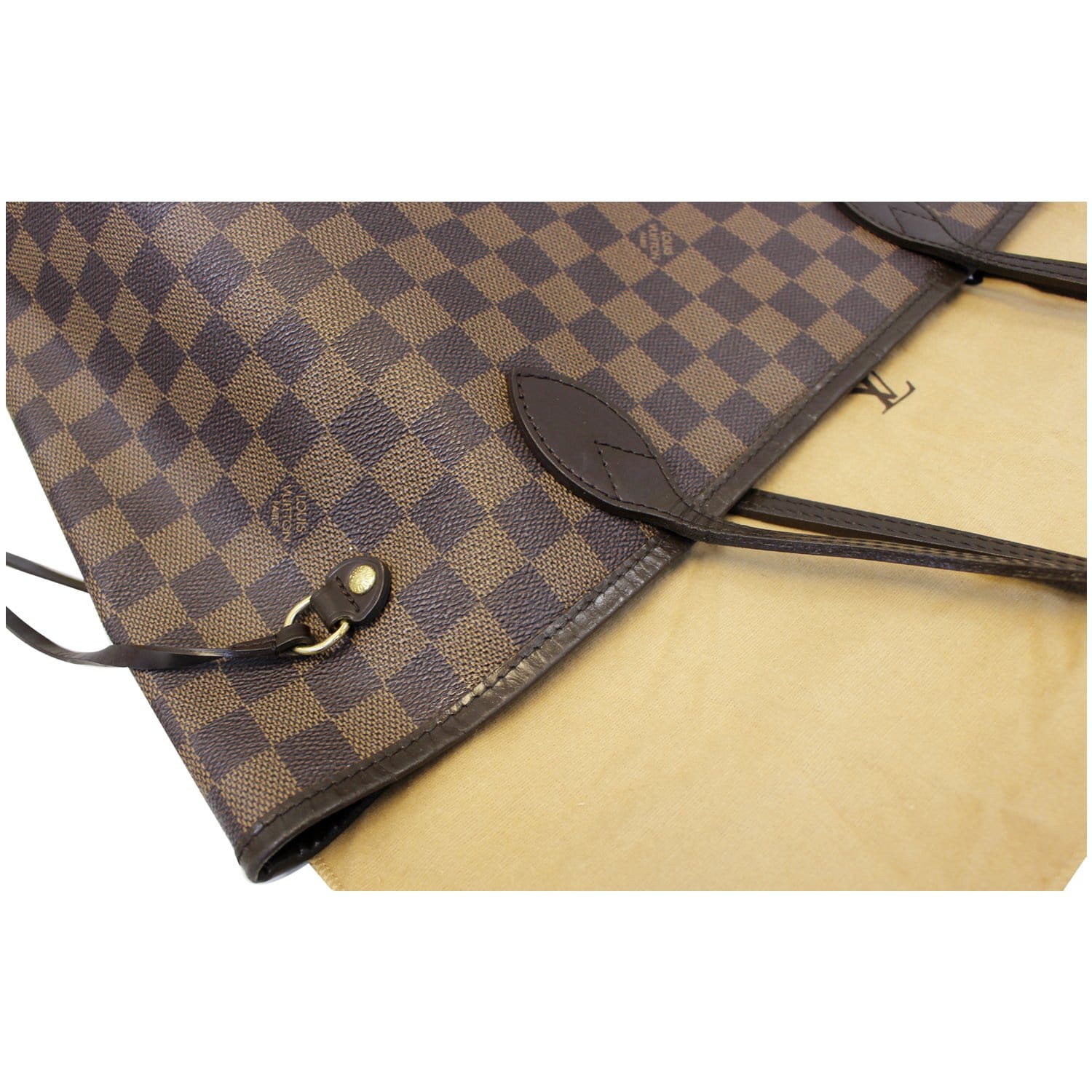 LOUIS VUITTON Neverfull MM Damier Ebene Tote Shoulder Bag