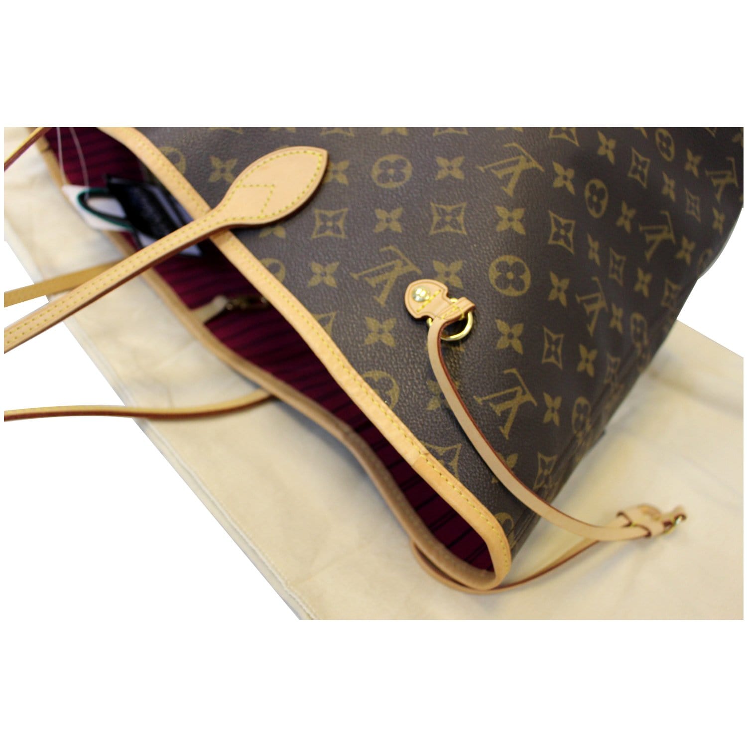 LOUIS VUITTON Neverfull GM Monogram Canvas Shoulder Bag Fuchsia
