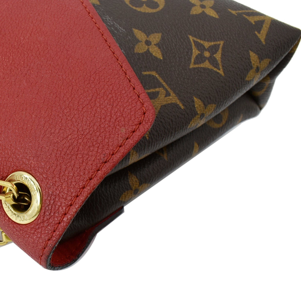 LOUIS VUITTON Pallas Chain Monogram Canvas Crossbody Bag Brown