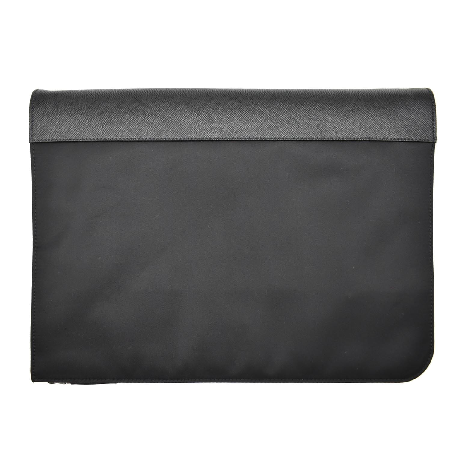 PRADA Document Nylon Leather Pouch Black