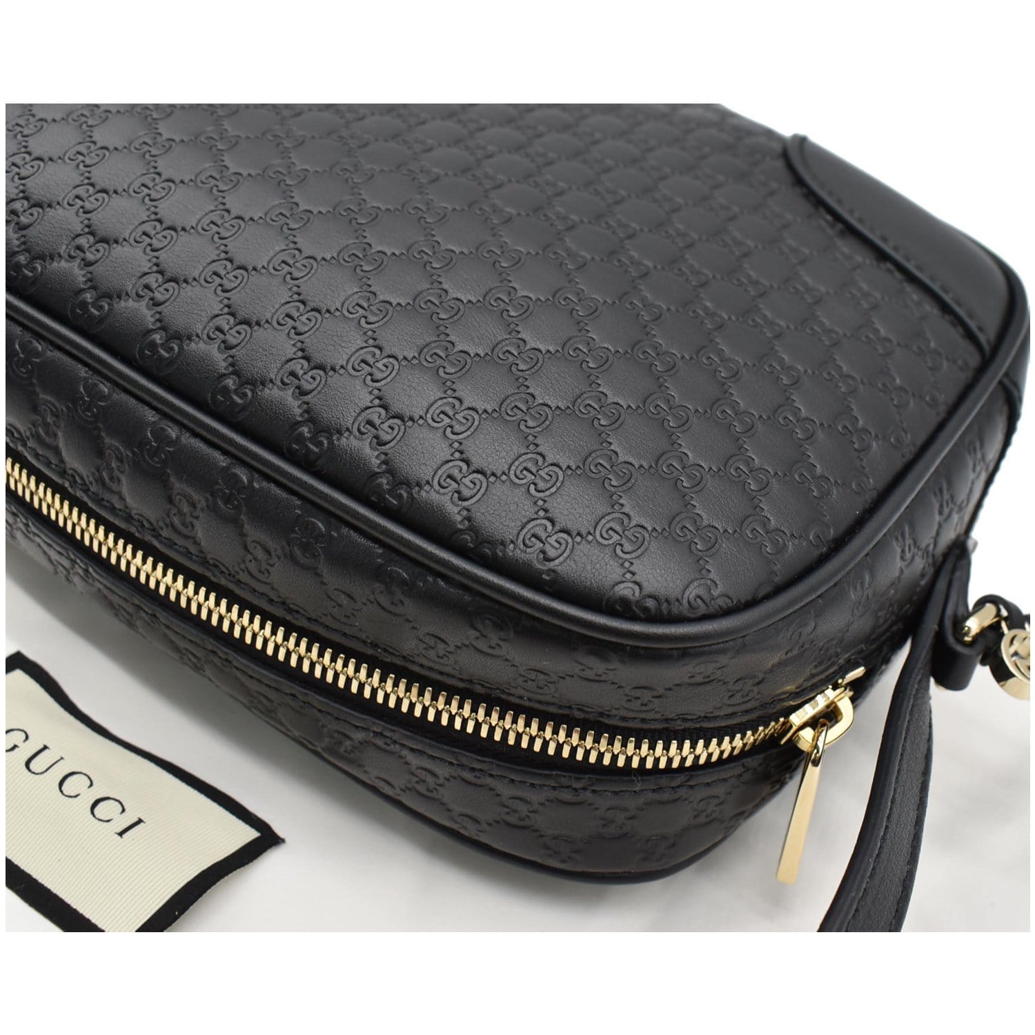 GUCCI Bree Mini Gucci Microguccissima Leather Crossbody Bag Black 449413