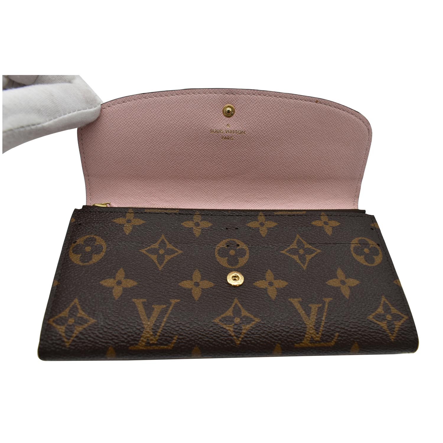 LOUIS VUITTON Emilie Monogram Canvas Wallet Rose Ballerine