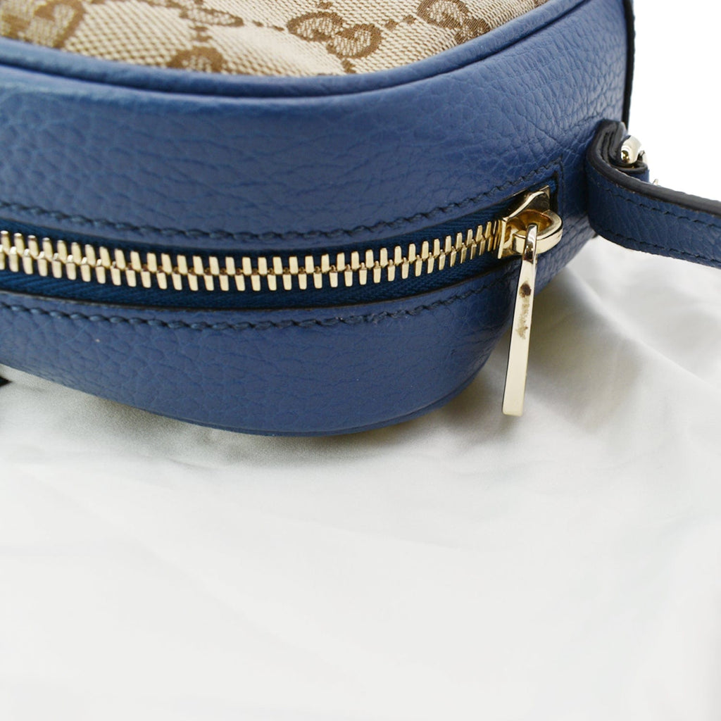 GUCCI Bree Gucci Canvas Leather Crossbody Bag Beige 449413