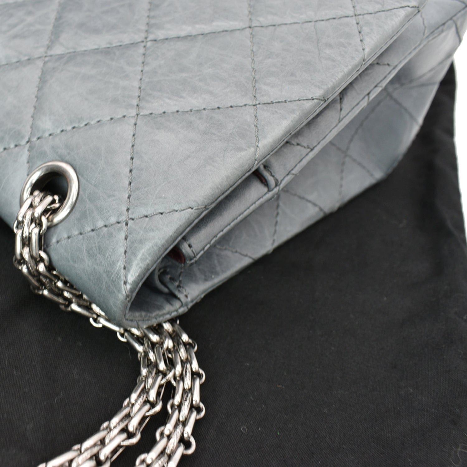 Chanel 50th Anniversary 2.55 Reissue 228 Quilted Aged  Shoulder Bag Grey