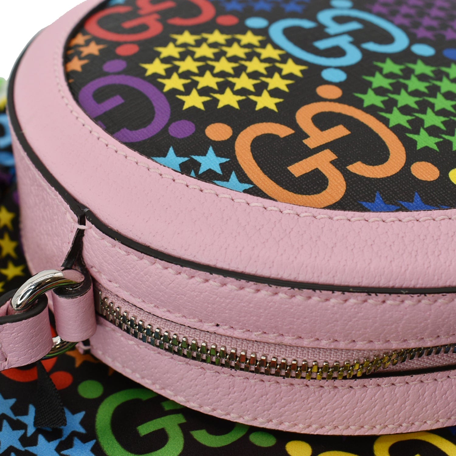 GUCCI Gucci Psychedelic Round Leather Crossbody Bag Multicolor 603938