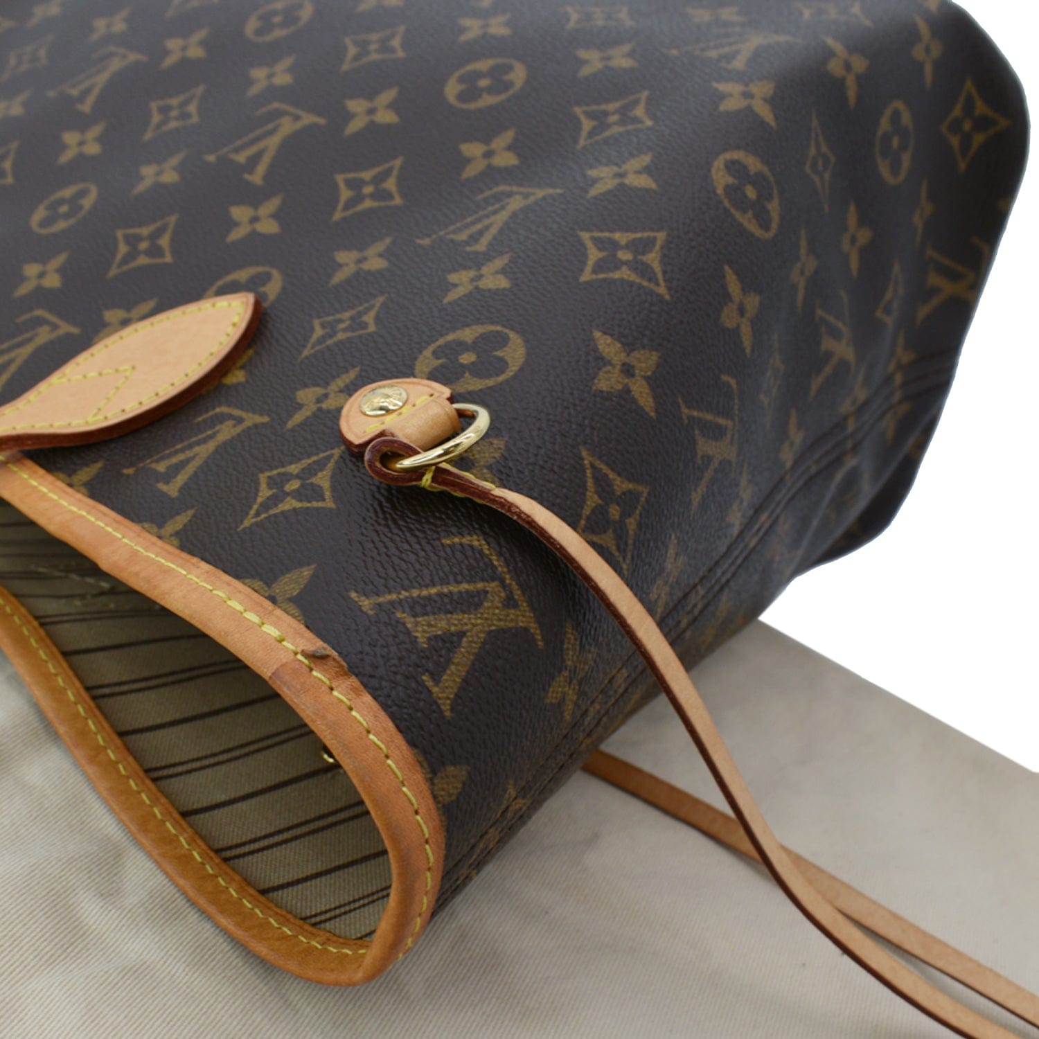 LOUIS VUITTON  Neverfull MM Monogram Canvas Tote Bag Brown