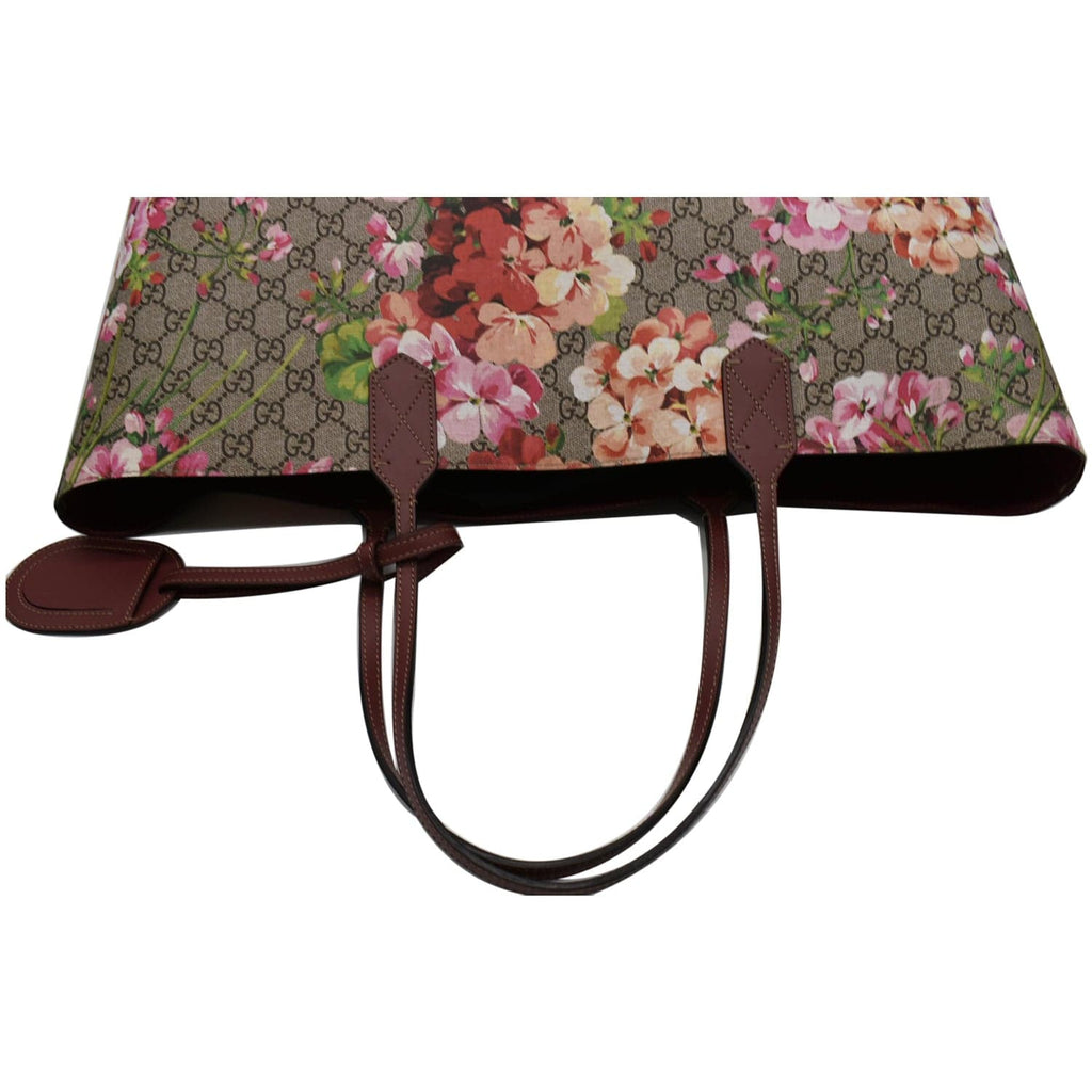 GUCCI Blooms Reversible Floral Gucci Canvas Tote Bag Multicolor 368571