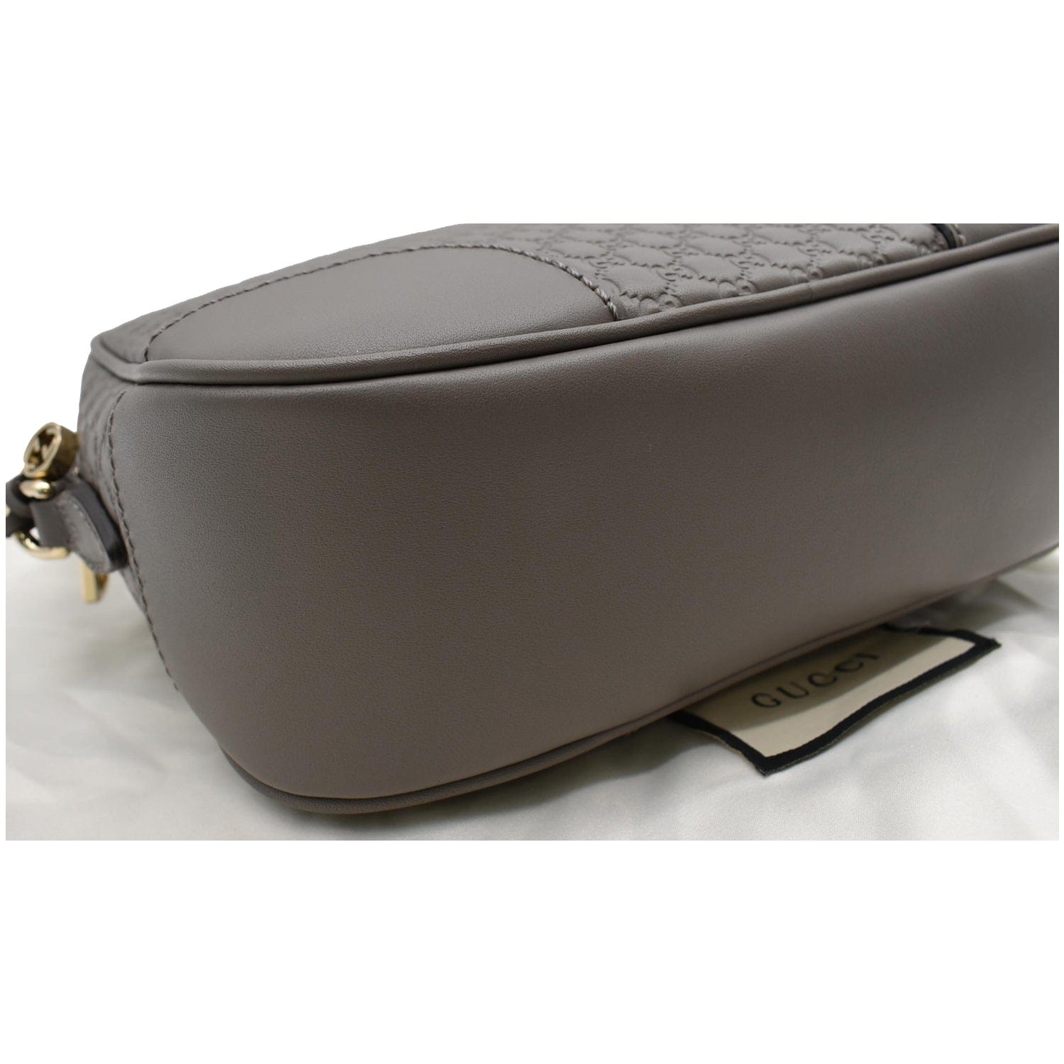 GUCCI Bree Mini Gucci Guccissima Leather Crossbody Bag Grey 449413