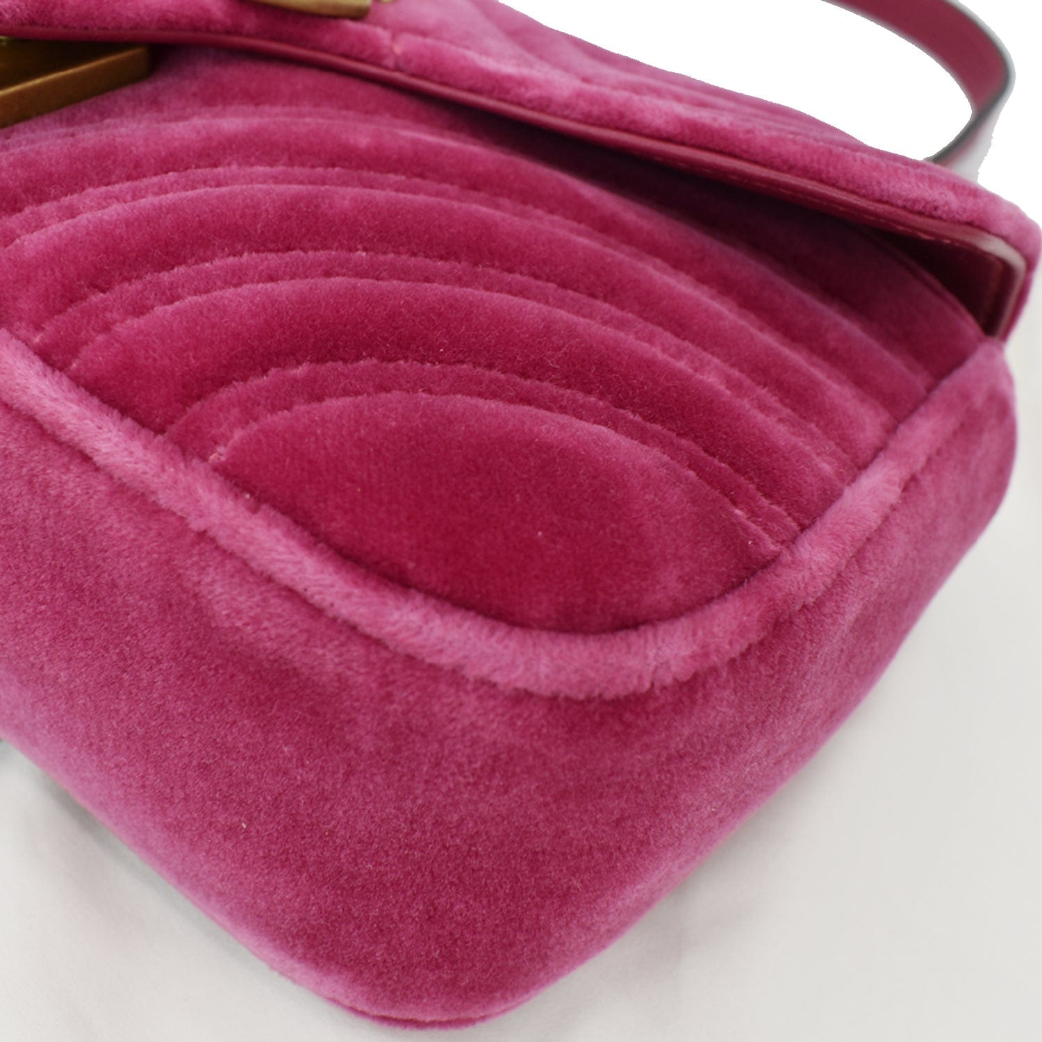 GUCCI Gucci Marmont Velvet Mini Shoulder Crossbody Bag Pink 446744