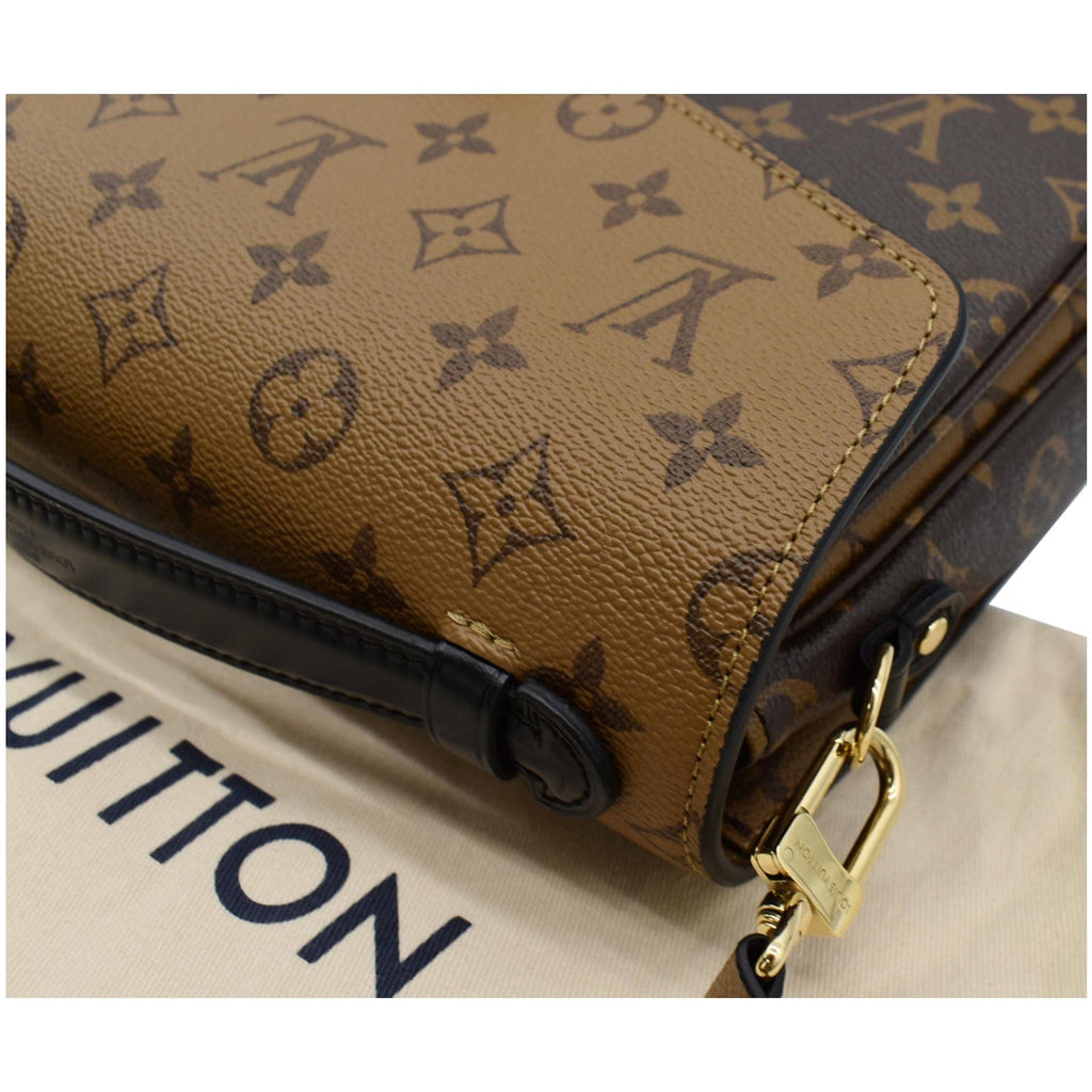 LOUIS VUITTON Metis Pochette Reverse Monogram Canvas Crossbody Bag Brown