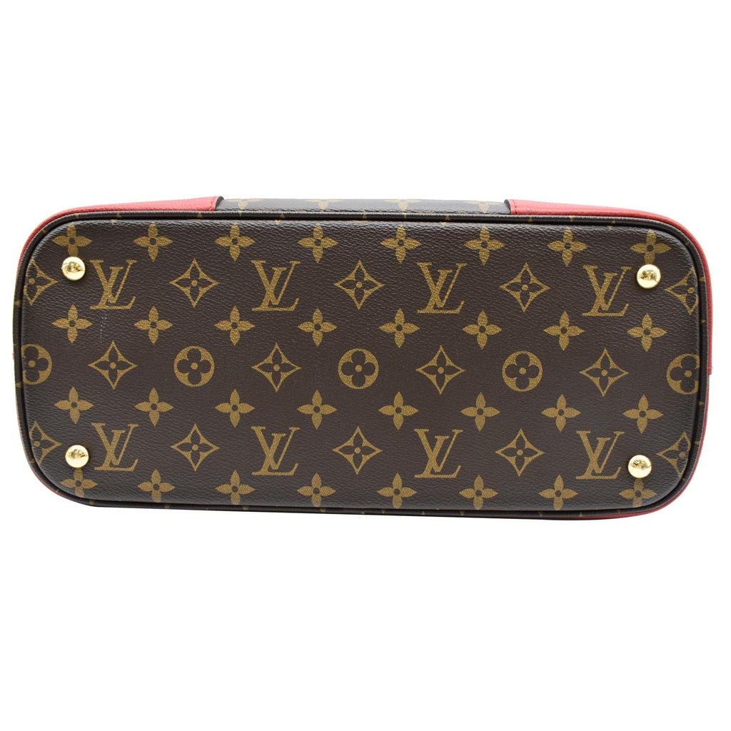 LOUIS VUITTON Flandrin Monogram Canvas Tote Shoulder Bag Red