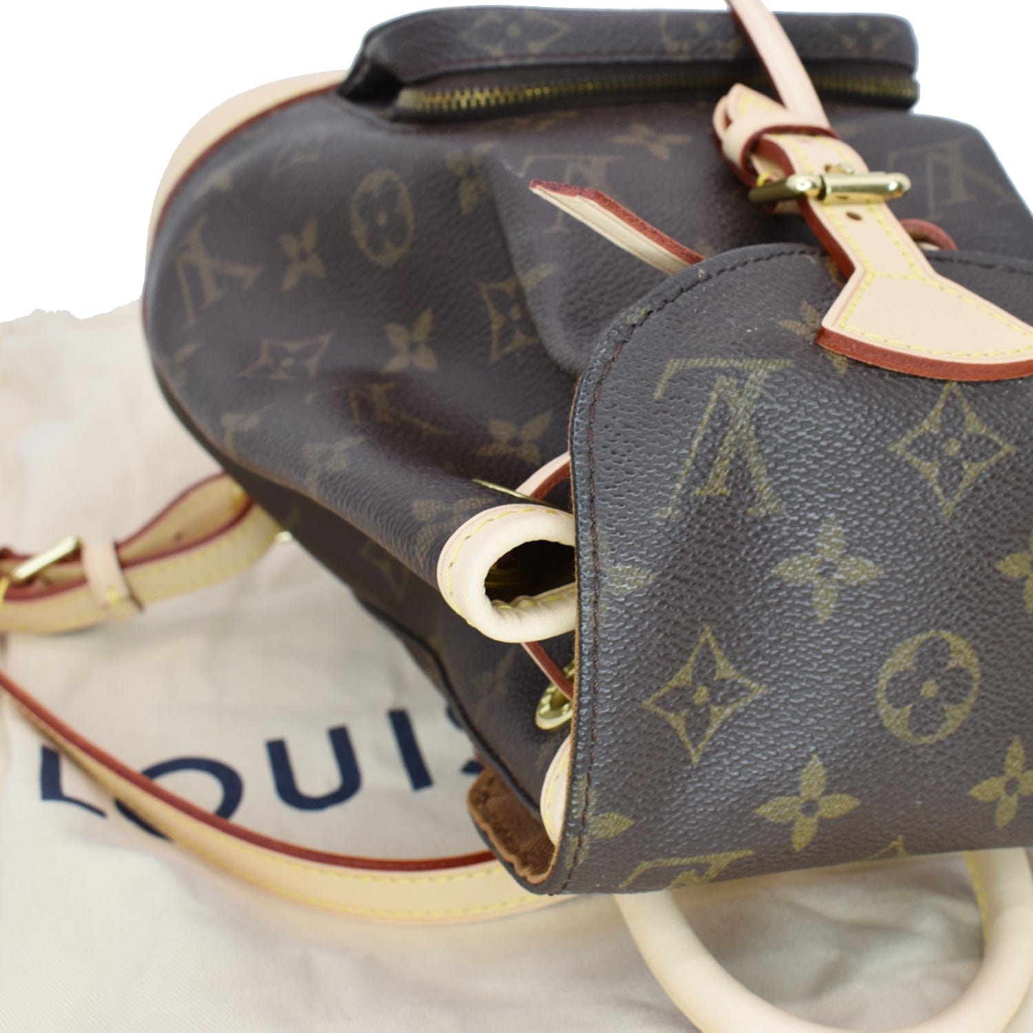 LOUIS VUITTON Mini Montsouris Monogram Canvas Backpack Bag Brown