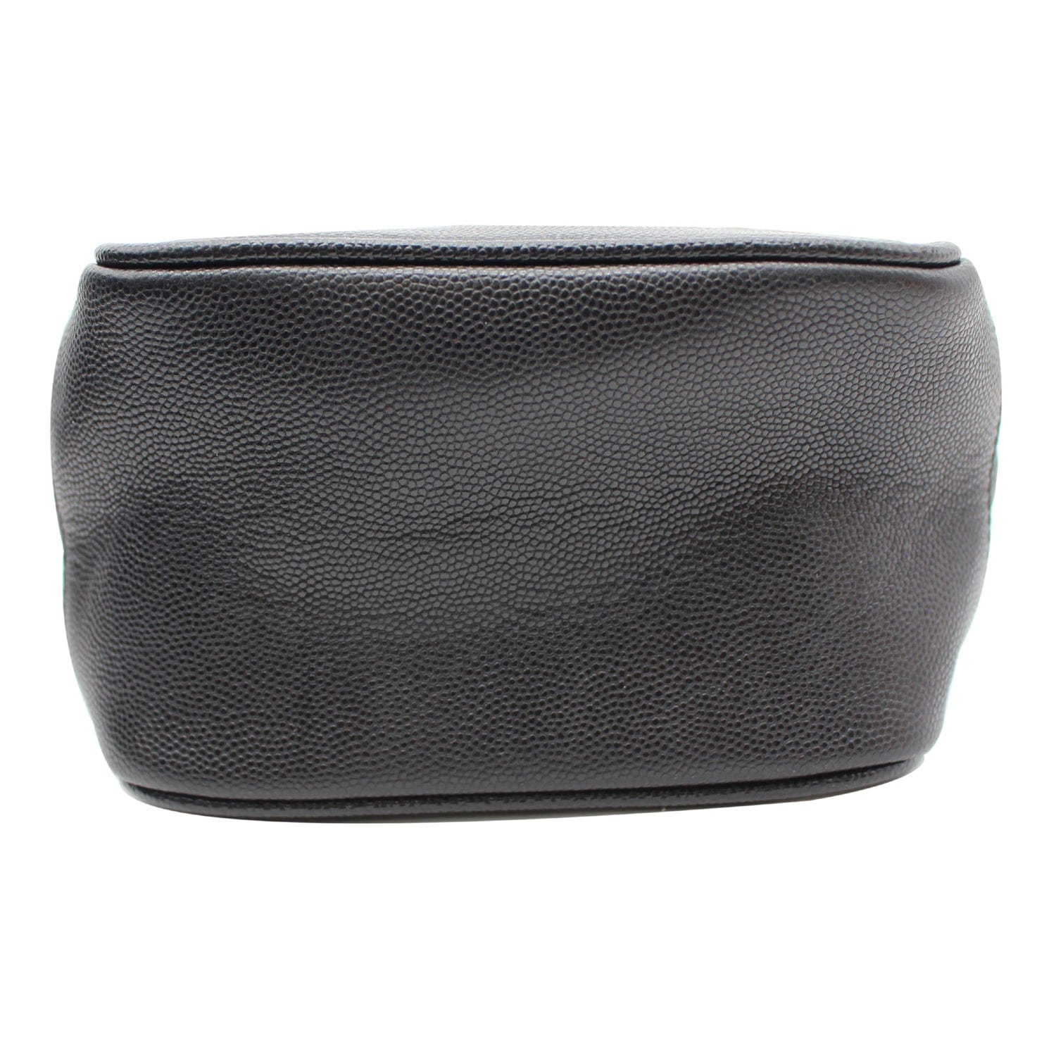 YVES SAINT LAURENT 80's Vanity Quilted Grain De Poudre Leather Shoulder Bag Black
