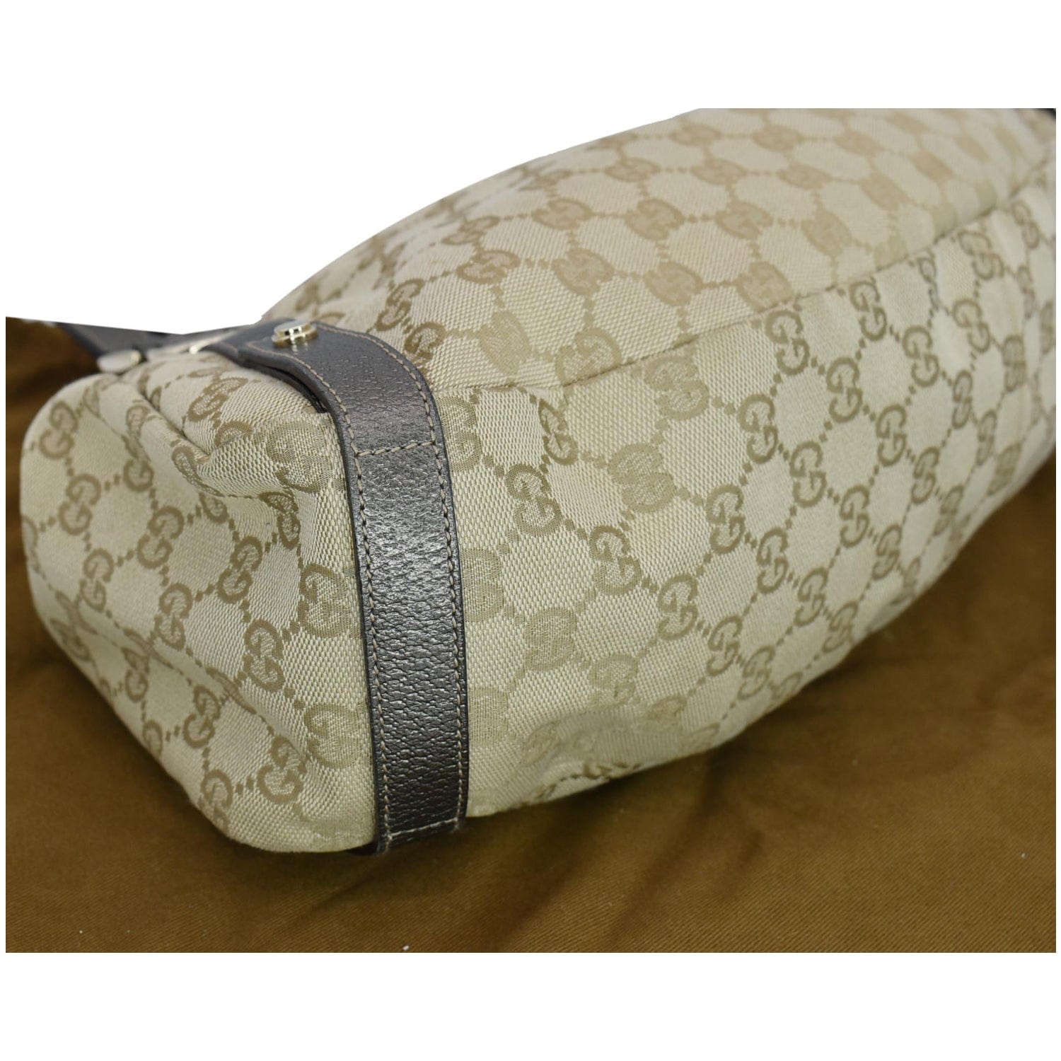 GUCCI Medium Abbey Gucci Canvas Shoulder Bag Beige 130736
