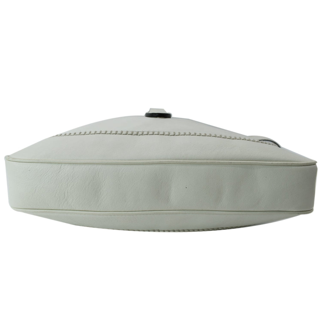 GUCCI Jackie Medium Leather Shoulder Bag White 219725
