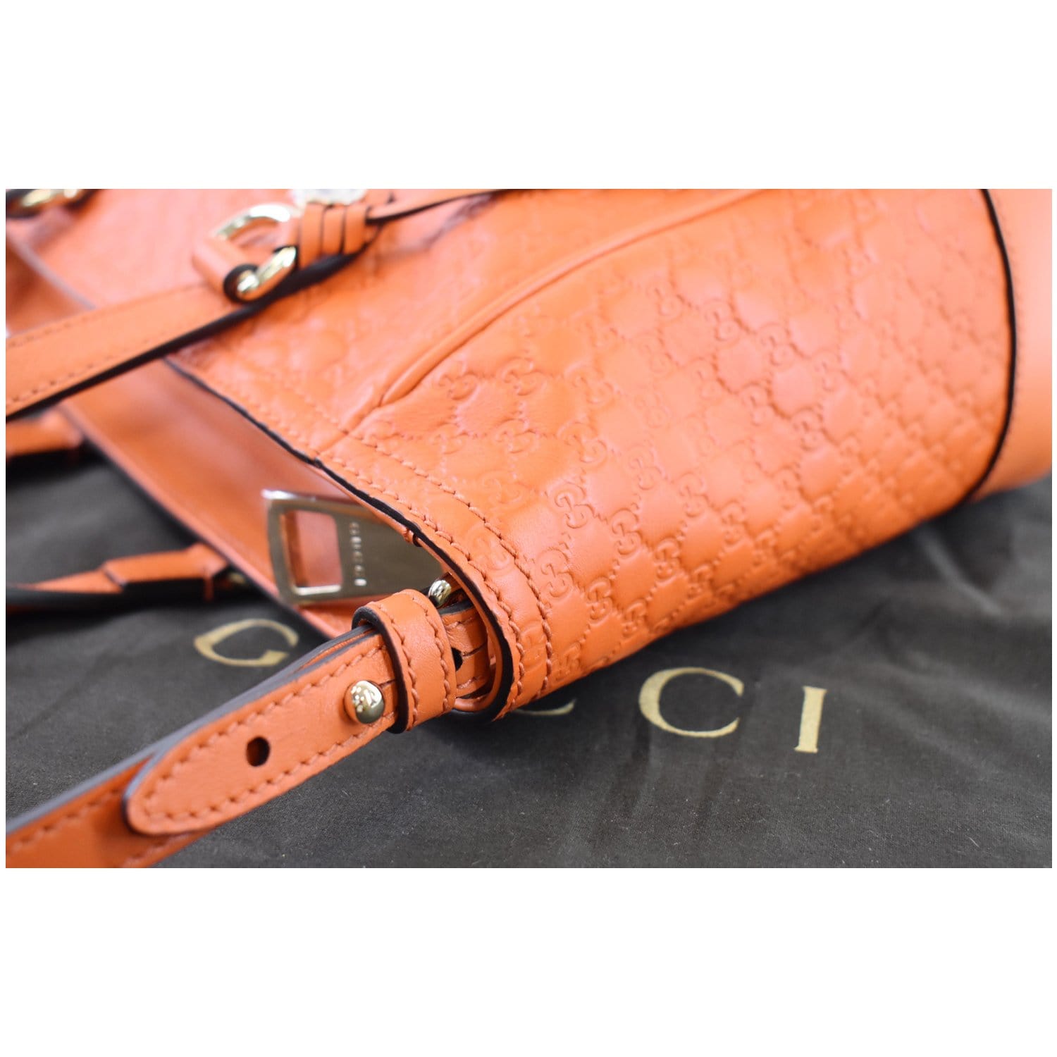 GUCCI Small Bree Gucci Guccissima Leather Crossbody Bag Orange 449241